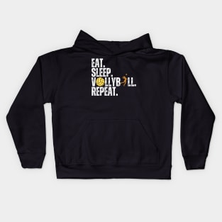 Eat Sleep Volleyball Repeat Kids Adult Women Retro Vintage Kids Hoodie